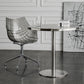 Metal Contemporary Sliver Dining Table Stainless Steel Dining Table with Pedestal Base Round 23.6"L x 23.6"W x 29.5"H Without Chairs Clearhalo ' dining_table' 'Dining Tables & Seating' 'Dining Tables' 'furn' 'furn_dining_table' 'Furniture' 'furniture_dining_table' 'Kitchen & Dining Furniture' 'kitchen&dining_furn' 'kitchen' 'kitchen_dining_table' 4381208
