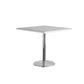 Metal Contemporary Sliver Dining Table Stainless Steel Dining Table with Pedestal Base Square 31.5"L x 31.5"W x 29.5"H Without Chairs Clearhalo ' dining_table' 'Dining Tables & Seating' 'Dining Tables' 'furn' 'furn_dining_table' 'Furniture' 'furniture_dining_table' 'Kitchen & Dining Furniture' 'kitchen&dining_furn' 'kitchen' 'kitchen_dining_table' 4381210