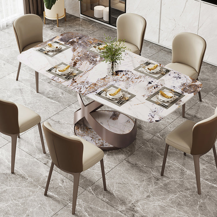Traditional Luxury Dining Table Rectangle Sintered Stone Table for Living Room Pandora Gold Without Chairs Clearhalo ' dining_table' 'Dining Tables & Seating' 'Dining Tables' 'furn' 'furn_dining_table' 'Furniture' 'furniture_dining_table' 'Kitchen & Dining Furniture' 'kitchen&dining_furn' 'kitchen' 'kitchen_dining_table' 4381224