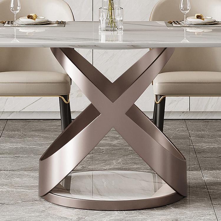Traditional Luxury Dining Table Rectangle Sintered Stone Table for Living Room Clearhalo ' dining_table' 'Dining Tables & Seating' 'Dining Tables' 'furn' 'furn_dining_table' 'Furniture' 'furniture_dining_table' 'Kitchen & Dining Furniture' 'kitchen&dining_furn' 'kitchen' 'kitchen_dining_table' 4381228