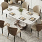 Traditional Luxury Dining Table Rectangle Sintered Stone Table for Living Room Clearhalo ' dining_table' 'Dining Tables & Seating' 'Dining Tables' 'furn' 'furn_dining_table' 'Furniture' 'furniture_dining_table' 'Kitchen & Dining Furniture' 'kitchen&dining_furn' 'kitchen' 'kitchen_dining_table' 4381229