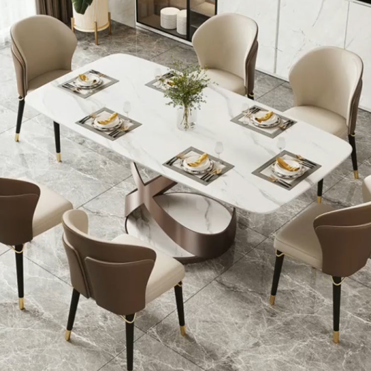 Traditional Luxury Dining Table Rectangle Sintered Stone Table for Living Room Clearhalo ' dining_table' 'Dining Tables & Seating' 'Dining Tables' 'furn' 'furn_dining_table' 'Furniture' 'furniture_dining_table' 'Kitchen & Dining Furniture' 'kitchen&dining_furn' 'kitchen' 'kitchen_dining_table' 4381229