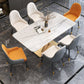 Traditional Luxury Dining Table Rectangle Sintered Stone Table with Pedestal Base Clearhalo ' dining_table' 'Dining Tables & Seating' 'Dining Tables' 'furn' 'furn_dining_table' 'Furniture' 'furniture_dining_table' 'Kitchen & Dining Furniture' 'kitchen&dining_furn' 'kitchen' 'kitchen_dining_table' 4381242