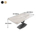 Traditional Luxury Dining Table Rectangle Sintered Stone Table with Pedestal Base Clearhalo ' dining_table' 'Dining Tables & Seating' 'Dining Tables' 'furn' 'furn_dining_table' 'Furniture' 'furniture_dining_table' 'Kitchen & Dining Furniture' 'kitchen&dining_furn' 'kitchen' 'kitchen_dining_table' 4381244