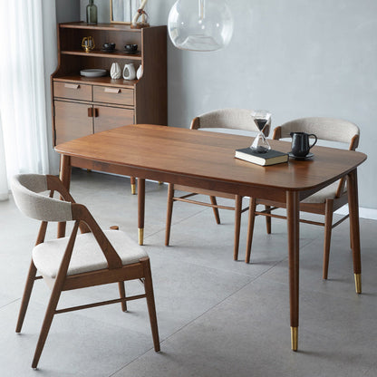 Traditional Luxury Rectangular Dining Table Rubberwood Dining Table with 4 Legs Brown 51.2"L x 29.5"W x 29.5"H Without Chairs Clearhalo ' dining_table' 'Dining Tables & Seating' 'Dining Tables' 'furn' 'furn_dining_table' 'Furniture' 'furniture_dining_table' 'Kitchen & Dining Furniture' 'kitchen&dining_furn' 'kitchen' 'kitchen_dining_table' 4381247