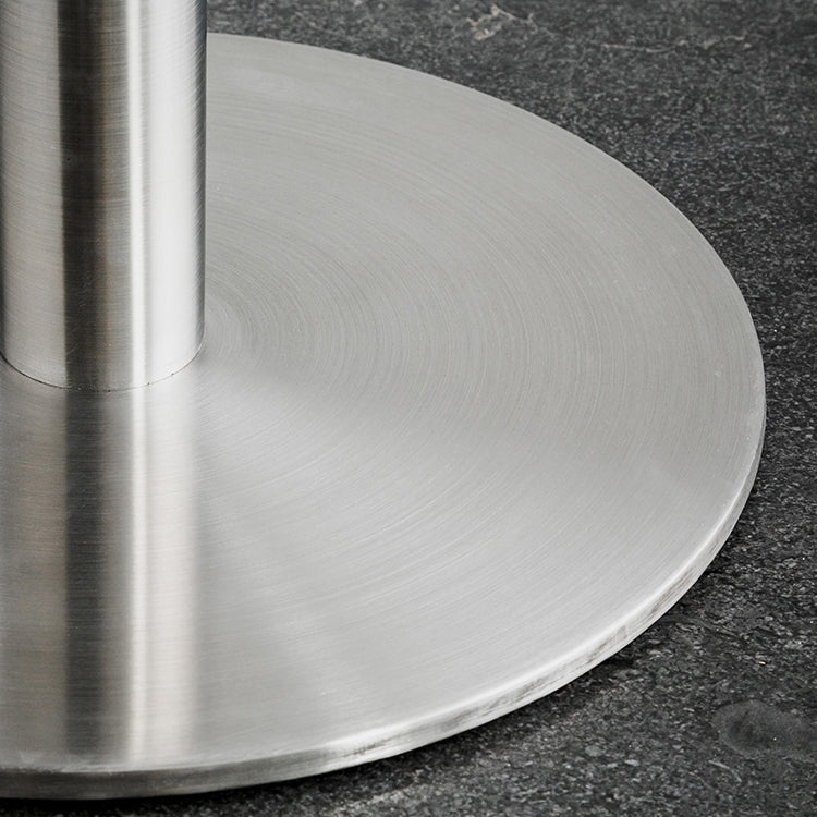 Industrial Dining Table Stainless Steel Table with Pedestal Base for Kitchen Clearhalo ' dining_table' 'Dining Tables & Seating' 'Dining Tables' 'furn' 'furn_dining_table' 'Furniture' 'furniture_dining_table' 'Kitchen & Dining Furniture' 'kitchen&dining_furn' 'kitchen' 'kitchen_dining_table' 4381281