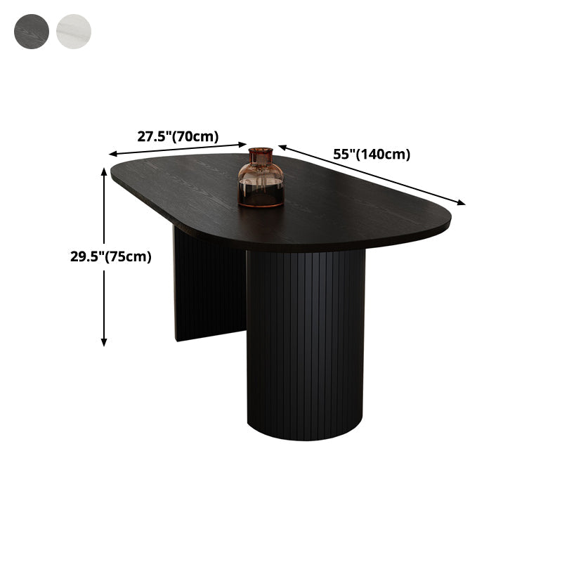 Solid Wood Contemporary Double Pedestal Dining Table Sintered Stone Table for Dining Room Clearhalo ' dining_table' 'Dining Tables & Seating' 'Dining Tables' 'furn' 'furn_dining_table' 'Furniture' 'furniture_dining_table' 'Kitchen & Dining Furniture' 'kitchen&dining_furn' 'kitchen' 'kitchen_dining_table' 4381306
