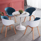 Modern Artificial Wooden Dining Table Round Table with Metal Pedestal Base White 31.5"L x 31.5"W x 29.5"H Without Chairs Clearhalo ' dining_table' 'Dining Tables & Seating' 'Dining Tables' 'furn' 'furn_dining_table' 'Furniture' 'furniture_dining_table' 'Kitchen & Dining Furniture' 'kitchen&dining_furn' 'kitchen' 'kitchen_dining_table' 4381312