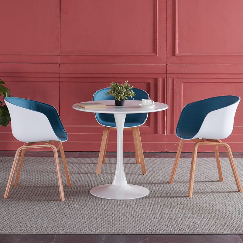 Modern Artificial Wooden Dining Table Round Table with Metal Pedestal Base Clearhalo ' dining_table' 'Dining Tables & Seating' 'Dining Tables' 'furn' 'furn_dining_table' 'Furniture' 'furniture_dining_table' 'Kitchen & Dining Furniture' 'kitchen&dining_furn' 'kitchen' 'kitchen_dining_table' 4381315