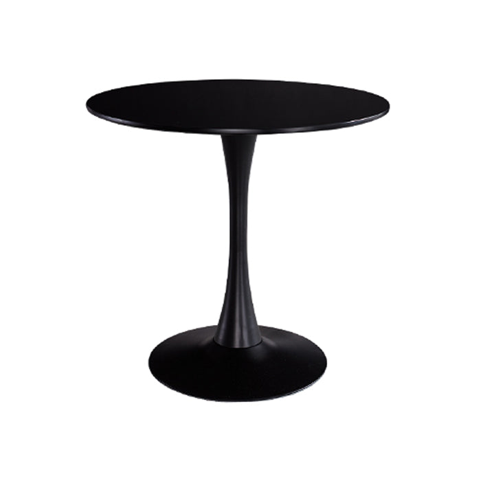 Modern Artificial Wooden Dining Table Round Table with Metal Pedestal Base Black Without Chairs Clearhalo ' dining_table' 'Dining Tables & Seating' 'Dining Tables' 'furn' 'furn_dining_table' 'Furniture' 'furniture_dining_table' 'Kitchen & Dining Furniture' 'kitchen&dining_furn' 'kitchen' 'kitchen_dining_table' 4381320