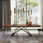Industrial Metal Rectangle Dining Table Walnut Wood Top Table for Kitchen 63"L x 35.4"W x 29.5"H Without Chairs Clearhalo ' dining_table' 'Dining Tables & Seating' 'Dining Tables' 'furn' 'furn_dining_table' 'Furniture' 'furniture_dining_table' 'Kitchen & Dining Furniture' 'kitchen&dining_furn' 'kitchen' 'kitchen_dining_table' 4381326