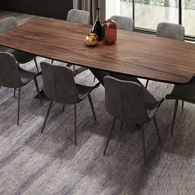 Industrial Metal Rectangle Dining Table Walnut Wood Top Table for Kitchen Clearhalo ' dining_table' 'Dining Tables & Seating' 'Dining Tables' 'furn' 'furn_dining_table' 'Furniture' 'furniture_dining_table' 'Kitchen & Dining Furniture' 'kitchen&dining_furn' 'kitchen' 'kitchen_dining_table' 4381327