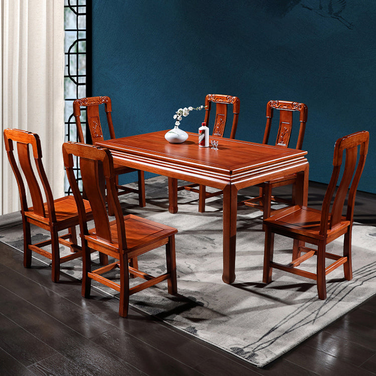 Solid Wood Mid-Century Modern Rectangle Dining Table Brown Table for Dining Room 53.1"L x 33.5"W x 30.7"H Without Chairs Clearhalo ' dining_table' 'Dining Tables & Seating' 'Dining Tables' 'furn' 'furn_dining_table' 'Furniture' 'furniture_dining_table' 'Kitchen & Dining Furniture' 'kitchen&dining_furn' 'kitchen' 'kitchen_dining_table' 4381337