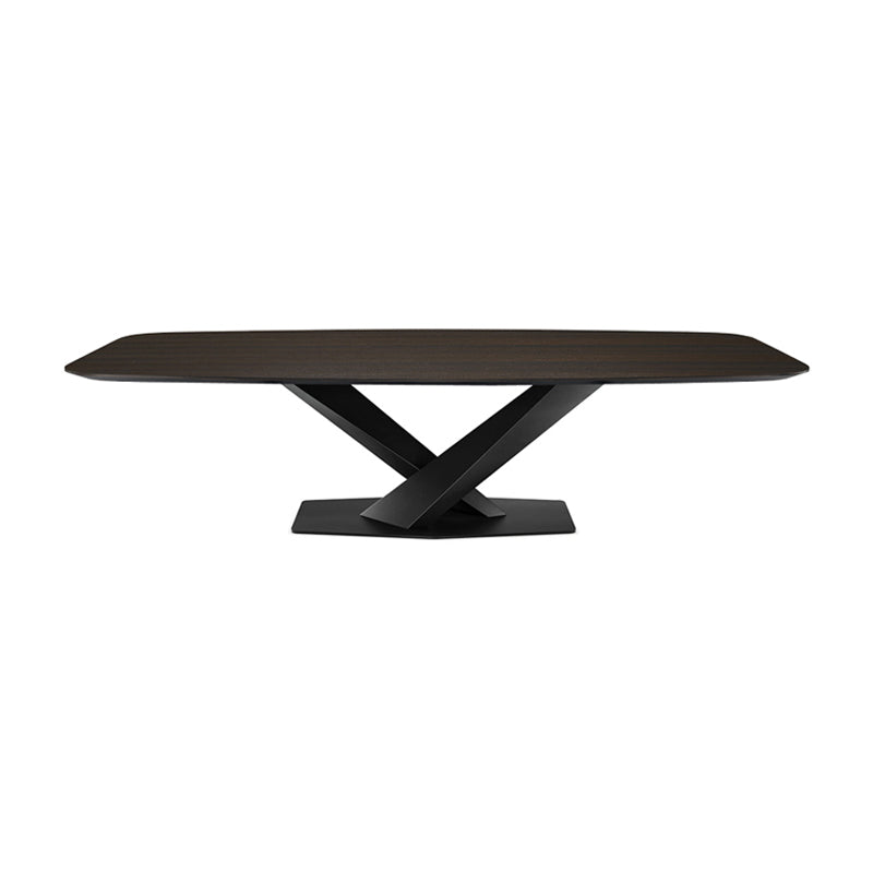 Metal Industrial Dining Table Solid Wood Top Table with Pedestal Base Clearhalo ' dining_table' 'Dining Tables & Seating' 'Dining Tables' 'furn' 'furn_dining_table' 'Furniture' 'furniture_dining_table' 'Kitchen & Dining Furniture' 'kitchen&dining_furn' 'kitchen' 'kitchen_dining_table' 4381351