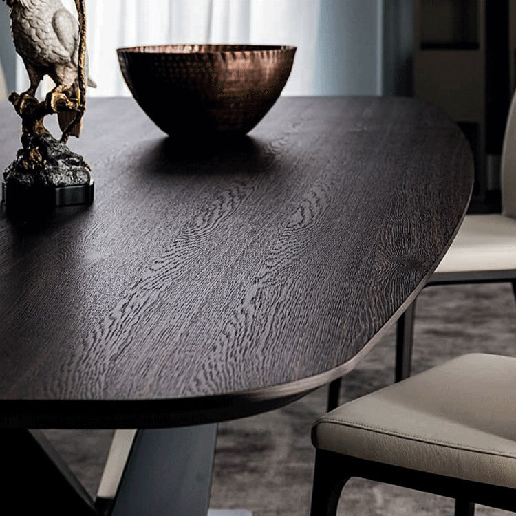 Metal Industrial Dining Table Solid Wood Top Table with Pedestal Base Clearhalo ' dining_table' 'Dining Tables & Seating' 'Dining Tables' 'furn' 'furn_dining_table' 'Furniture' 'furniture_dining_table' 'Kitchen & Dining Furniture' 'kitchen&dining_furn' 'kitchen' 'kitchen_dining_table' 4381353