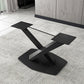 Metal Industrial Dining Table Solid Wood Top Table with Pedestal Base Clearhalo ' dining_table' 'Dining Tables & Seating' 'Dining Tables' 'furn' 'furn_dining_table' 'Furniture' 'furniture_dining_table' 'Kitchen & Dining Furniture' 'kitchen&dining_furn' 'kitchen' 'kitchen_dining_table' 4381354