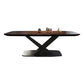 Metal Industrial Rectangle Dining Table Solid Wood Top Table with Pedestal Base Clearhalo ' dining_table' 'Dining Tables & Seating' 'Dining Tables' 'furn' 'furn_dining_table' 'Furniture' 'furniture_dining_table' 'Kitchen & Dining Furniture' 'kitchen&dining_furn' 'kitchen' 'kitchen_dining_table' 4381375