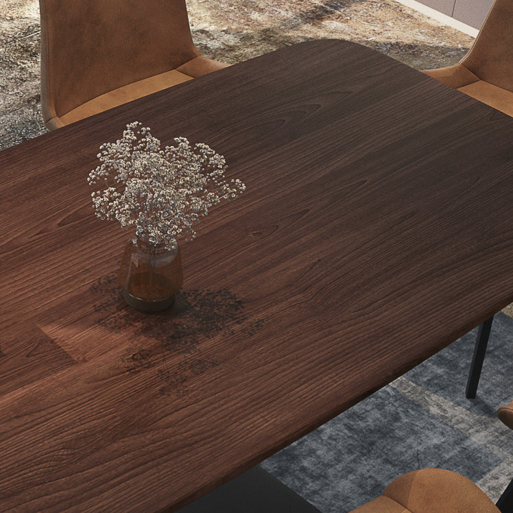 Metal Industrial Rectangle Dining Table Solid Wood Top Table with Pedestal Base Clearhalo ' dining_table' 'Dining Tables & Seating' 'Dining Tables' 'furn' 'furn_dining_table' 'Furniture' 'furniture_dining_table' 'Kitchen & Dining Furniture' 'kitchen&dining_furn' 'kitchen' 'kitchen_dining_table' 4381376
