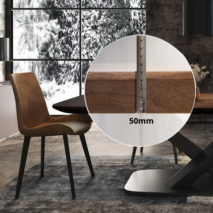 Metal Industrial Rectangle Dining Table Solid Wood Top Table with Pedestal Base Clearhalo ' dining_table' 'Dining Tables & Seating' 'Dining Tables' 'furn' 'furn_dining_table' 'Furniture' 'furniture_dining_table' 'Kitchen & Dining Furniture' 'kitchen&dining_furn' 'kitchen' 'kitchen_dining_table' 4381377