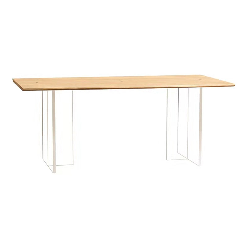 Acrylic Contemporary Rectangular Dining Table Solid Wood Top Table for Dining Room Clearhalo ' dining_table' 'Dining Tables & Seating' 'Dining Tables' 'furn' 'furn_dining_table' 'Furniture' 'furniture_dining_table' 'Kitchen & Dining Furniture' 'kitchen&dining_furn' 'kitchen' 'kitchen_dining_table' 4381387