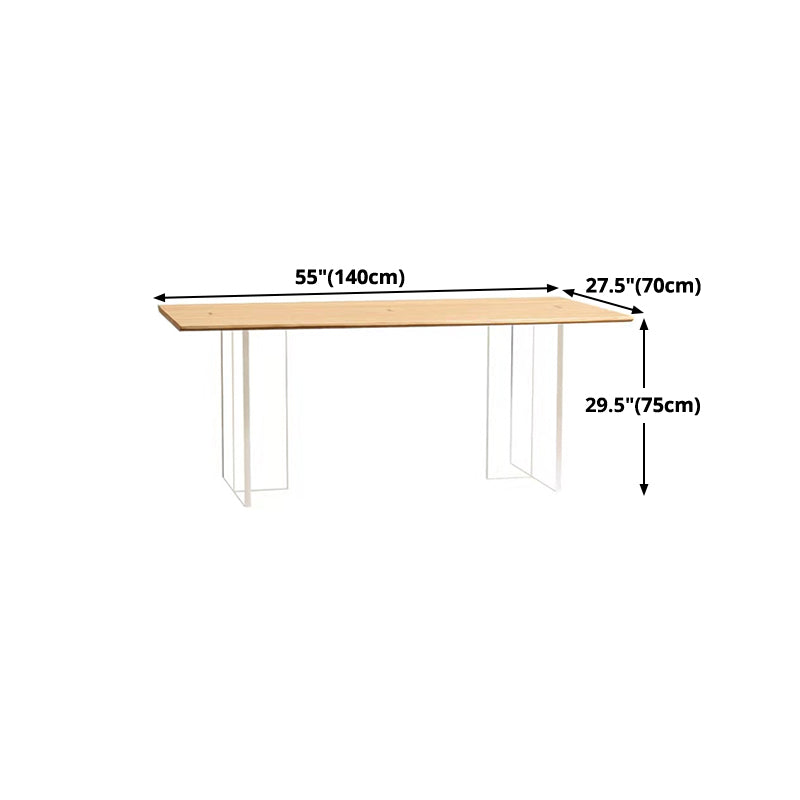 Acrylic Contemporary Rectangular Dining Table Solid Wood Top Table for Dining Room Clearhalo ' dining_table' 'Dining Tables & Seating' 'Dining Tables' 'furn' 'furn_dining_table' 'Furniture' 'furniture_dining_table' 'Kitchen & Dining Furniture' 'kitchen&dining_furn' 'kitchen' 'kitchen_dining_table' 4381391