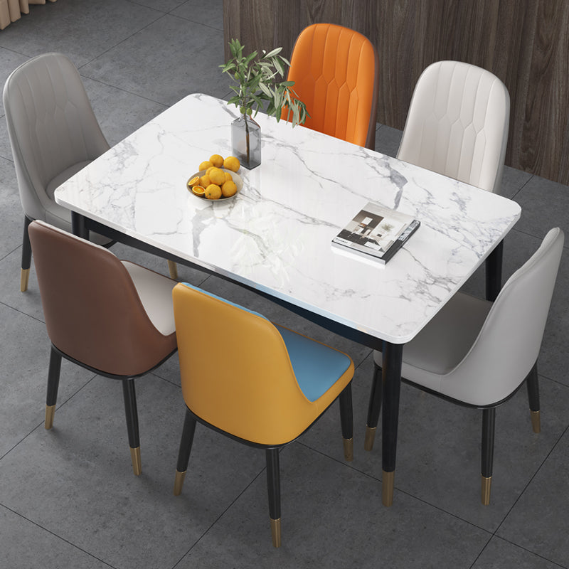 Midcentury Style Dining Room Collection Rectangle 4 Legs Furniture for Home 55.1"L x 31.5"W x 29.5"H Without Chairs Clearhalo ' dining_table' 'Dining Tables & Seating' 'Dining Tables' 'furn' 'furn_dining_table' 'Furniture' 'furniture_dining_table' 'Kitchen & Dining Furniture' 'kitchen&dining_furn' 'kitchen' 'kitchen_dining_table' 4381393