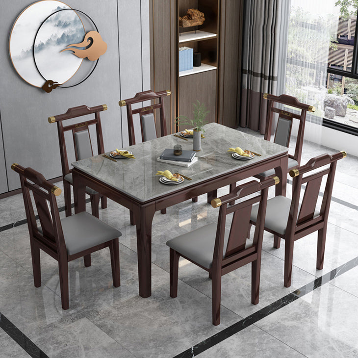 Stone Dining Room Collection Midcentury Style Rectangle 4 Legs Furniture for Home Taupe Without Chairs Clearhalo ' dining_table' 'Dining Tables & Seating' 'Dining Tables' 'furn' 'furn_dining_table' 'Furniture' 'furniture_dining_table' 'Kitchen & Dining Furniture' 'kitchen&dining_furn' 'kitchen' 'kitchen_dining_table' 4381421