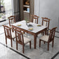 Stone Dining Room Collection Midcentury Style Rectangle 4 Legs Furniture for Home Coffee-White 59.1"L x 35.4"W x 29.5"H Without Chairs Clearhalo ' dining_table' 'Dining Tables & Seating' 'Dining Tables' 'furn' 'furn_dining_table' 'Furniture' 'furniture_dining_table' 'Kitchen & Dining Furniture' 'kitchen&dining_furn' 'kitchen' 'kitchen_dining_table' 4381422