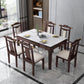 Stone Dining Room Collection Midcentury Style Rectangle 4 Legs Furniture for Home White-Brown Without Chairs Clearhalo ' dining_table' 'Dining Tables & Seating' 'Dining Tables' 'furn' 'furn_dining_table' 'Furniture' 'furniture_dining_table' 'Kitchen & Dining Furniture' 'kitchen&dining_furn' 'kitchen' 'kitchen_dining_table' 4381423