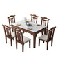 Stone Dining Room Collection Midcentury Style Rectangle 4 Legs Furniture for Home Coffee-White Without Chairs Clearhalo ' dining_table' 'Dining Tables & Seating' 'Dining Tables' 'furn' 'furn_dining_table' 'Furniture' 'furniture_dining_table' 'Kitchen & Dining Furniture' 'kitchen&dining_furn' 'kitchen' 'kitchen_dining_table' 4381425