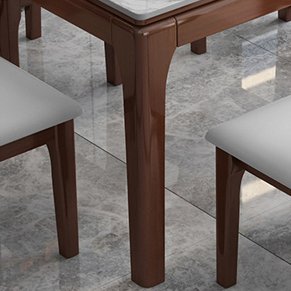 Stone Dining Room Collection Midcentury Style Rectangle 4 Legs Furniture for Home Clearhalo ' dining_table' 'Dining Tables & Seating' 'Dining Tables' 'furn' 'furn_dining_table' 'Furniture' 'furniture_dining_table' 'Kitchen & Dining Furniture' 'kitchen&dining_furn' 'kitchen' 'kitchen_dining_table' 4381427