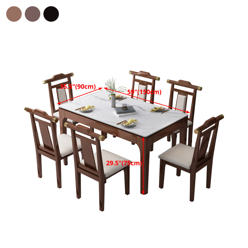 Stone Dining Room Collection Midcentury Style Rectangle 4 Legs Furniture for Home Clearhalo ' dining_table' 'Dining Tables & Seating' 'Dining Tables' 'furn' 'furn_dining_table' 'Furniture' 'furniture_dining_table' 'Kitchen & Dining Furniture' 'kitchen&dining_furn' 'kitchen' 'kitchen_dining_table' 4381432