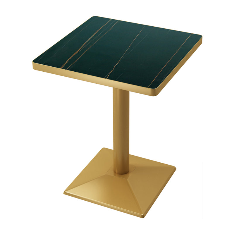 Metal Traditional Luxury Table Manufactured Wood Table with Pedestal Base Square Black 23.6"L x 23.6"W x 29.5"H Clearhalo ' dining_table' 'Dining Tables & Seating' 'Dining Tables' 'furn' 'furn_dining_table' 'Furniture' 'furniture_dining_table' 'Kitchen & Dining Furniture' 'kitchen&dining_furn' 'kitchen' 'kitchen_dining_table' 4381444