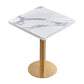 Metal Traditional Luxury Table Manufactured Wood Table with Pedestal Base Square White 23.6"L x 23.6"W x 29.5"H Clearhalo ' dining_table' 'Dining Tables & Seating' 'Dining Tables' 'furn' 'furn_dining_table' 'Furniture' 'furniture_dining_table' 'Kitchen & Dining Furniture' 'kitchen&dining_furn' 'kitchen' 'kitchen_dining_table' 4381446