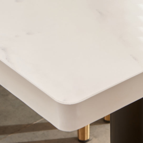 Metal Traditional Luxury Table Manufactured Wood Table with Pedestal Base Clearhalo ' dining_table' 'Dining Tables & Seating' 'Dining Tables' 'furn' 'furn_dining_table' 'Furniture' 'furniture_dining_table' 'Kitchen & Dining Furniture' 'kitchen&dining_furn' 'kitchen' 'kitchen_dining_table' 4381448
