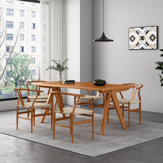 1/2/5/6 Pcs Pine Wood Modern Dining Room Set with Rectangle Table Dinette Set Clearhalo 'Dining Room Sets' 'Dining Tables & Seating' 'dining_room_set' 'furn' 'furn_dining_room_set' 'Furniture' 'furniture_dining_room_set' 'Kitchen & Dining Furniture' 'kitchen&dining_furn' 'kitchen' 4381457