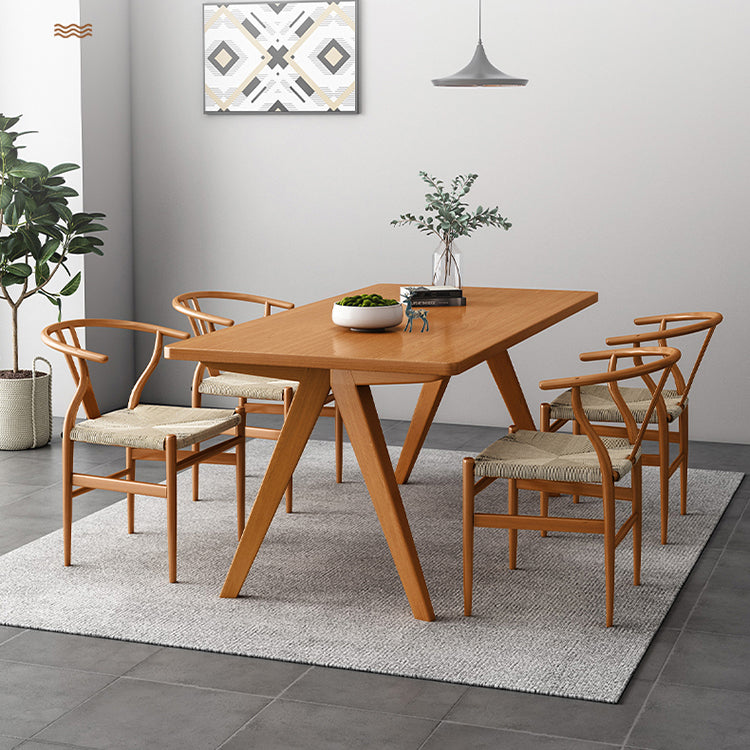 1/2/5/6 Pcs Pine Wood Modern Dining Room Set with Rectangle Table Dinette Set Clearhalo 'Dining Room Sets' 'Dining Tables & Seating' 'dining_room_set' 'furn' 'furn_dining_room_set' 'Furniture' 'furniture_dining_room_set' 'Kitchen & Dining Furniture' 'kitchen&dining_furn' 'kitchen' 4381468