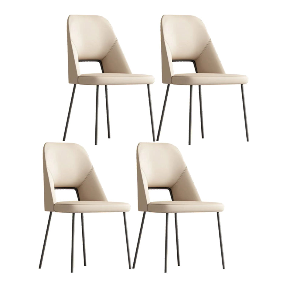Nordic 1/3/4/6/7 Pieces Dining Set Sintered Stone Rectangle Table with Leather Chairs 4 Beige Chairs Clearhalo 'Dining Room Sets' 'Dining Tables & Seating' 'dining_room_set' 'furn' 'furn_dining_room_set' 'Furniture' 'furniture_dining_room_set' 'Kitchen & Dining Furniture' 'kitchen&dining_furn' 'kitchen' 4381478