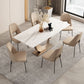 Nordic 1/3/4/6/7 Pieces Dining Set Sintered Stone Rectangle Table with Leather Chairs 7 Pieces: Table, 6 Chairs Clearhalo 'Dining Room Sets' 'Dining Tables & Seating' 'dining_room_set' 'furn' 'furn_dining_room_set' 'Furniture' 'furniture_dining_room_set' 'Kitchen & Dining Furniture' 'kitchen&dining_furn' 'kitchen' 4381480