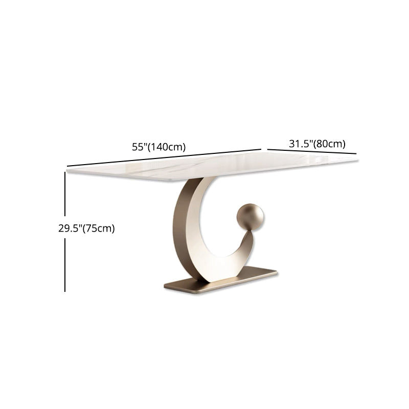 Nordic 1/3/4/6/7 Pieces Dining Set Sintered Stone Rectangle Table with Leather Chairs Clearhalo 'Dining Room Sets' 'Dining Tables & Seating' 'dining_room_set' 'furn' 'furn_dining_room_set' 'Furniture' 'furniture_dining_room_set' 'Kitchen & Dining Furniture' 'kitchen&dining_furn' 'kitchen' 4381490