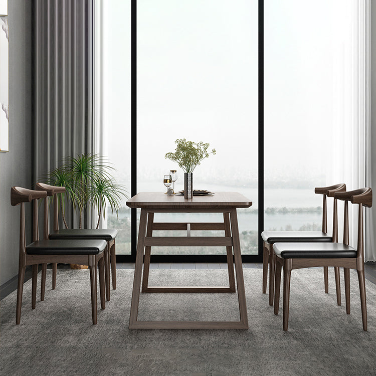 1/5/7 Pcs Ash Wood Modern Dining Set with Rectangle Table and Wooden Chairs Dinette Set Clearhalo 'Dining Room Sets' 'Dining Tables & Seating' 'dining_room_set' 'furn' 'furn_dining_room_set' 'Furniture' 'furniture_dining_room_set' 'Kitchen & Dining Furniture' 'kitchen&dining_furn' 'kitchen' 4381506