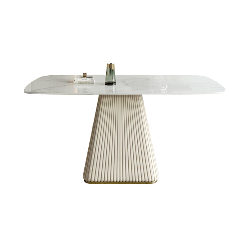 Nordic 1/2/5/7 Pieces Dining Set Sintered Stone White Table with Leather Chairs Dining Set White 70.9"L x 35.4"W Clearhalo 'Dining Room Sets' 'Dining Tables & Seating' 'dining_room_set' 'furn' 'furn_dining_room_set' 'Furniture' 'furniture_dining_room_set' 'Kitchen & Dining Furniture' 'kitchen&dining_furn' 'kitchen' 4381515