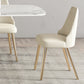 Nordic 1/2/5/7 Pieces Dining Set Sintered Stone White Table with Leather Chairs Dining Set Clearhalo 'Dining Room Sets' 'Dining Tables & Seating' 'dining_room_set' 'furn' 'furn_dining_room_set' 'Furniture' 'furniture_dining_room_set' 'Kitchen & Dining Furniture' 'kitchen&dining_furn' 'kitchen' 4381524