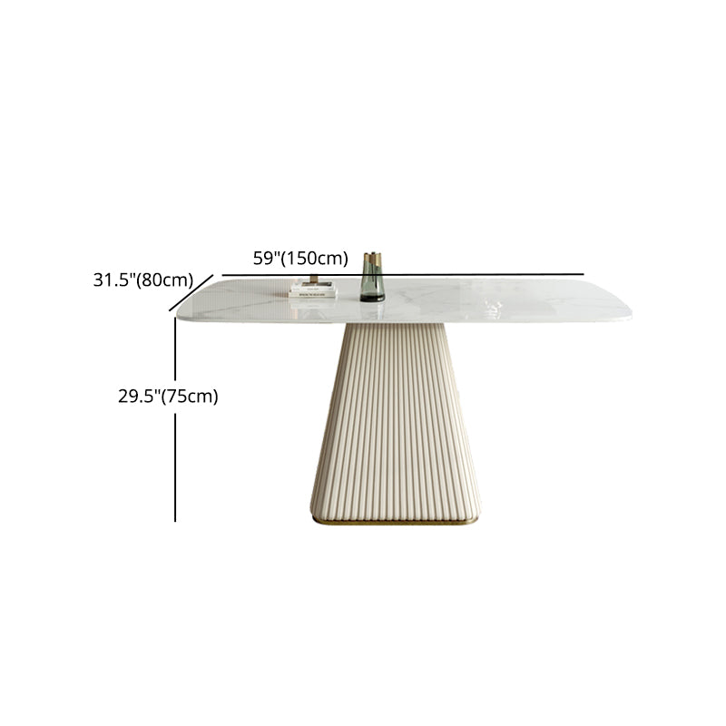 Nordic 1/2/5/7 Pieces Dining Set Sintered Stone White Table with Leather Chairs Dining Set Clearhalo 'Dining Room Sets' 'Dining Tables & Seating' 'dining_room_set' 'furn' 'furn_dining_room_set' 'Furniture' 'furniture_dining_room_set' 'Kitchen & Dining Furniture' 'kitchen&dining_furn' 'kitchen' 4381528
