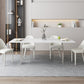 Modern 1/4/5/7 Pieces Dinette Set with Sintered Stone White Table Dining room Set 5 Pieces: Table, 4 Beige Chairs Clearhalo 'Dining Room Sets' 'Dining Tables & Seating' 'dining_room_set' 'furn' 'furn_dining_room_set' 'Furniture' 'furniture_dining_room_set' 'Kitchen & Dining Furniture' 'kitchen&dining_furn' 'kitchen' 4381565