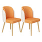 Luxury 1/2/5/7 Pieces Dining Set with Sintered Stone White Table Dining Furniture Set 2 Orange Chairs Clearhalo 'Dining Room Sets' 'Dining Tables & Seating' 'dining_room_set' 'furn' 'furn_dining_room_set' 'Furniture' 'furniture_dining_room_set' 'Kitchen & Dining Furniture' 'kitchen&dining_furn' 'kitchen' 4381623