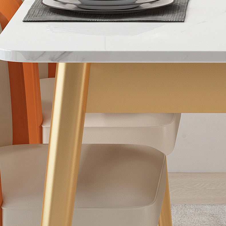 Luxury 1/2/5/7 Pieces Dining Set with Sintered Stone White Table Dining Furniture Set Clearhalo 'Dining Room Sets' 'Dining Tables & Seating' 'dining_room_set' 'furn' 'furn_dining_room_set' 'Furniture' 'furniture_dining_room_set' 'Kitchen & Dining Furniture' 'kitchen&dining_furn' 'kitchen' 4381628