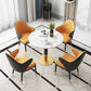 Glam 1/2/3/4/5 Pieces Round Furniture Sintered Stone Standard Height Dining Room Table Set 5 Pieces: Table, 4 Chairs Clearhalo 'Dining Room Sets' 'Dining Tables & Seating' 'dining_room_set' 'furn' 'furn_dining_room_set' 'Furniture' 'furniture_dining_room_set' 'Kitchen & Dining Furniture' 'kitchen&dining_furn' 'kitchen' 4381640