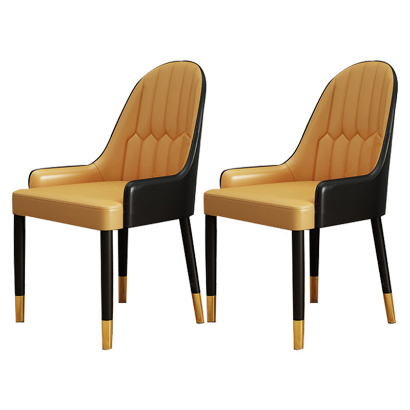 Glam 1/2/3/4/5 Pieces Round Furniture Sintered Stone Standard Height Dining Room Table Set 2 Orange Chairs Clearhalo 'Dining Room Sets' 'Dining Tables & Seating' 'dining_room_set' 'furn' 'furn_dining_room_set' 'Furniture' 'furniture_dining_room_set' 'Kitchen & Dining Furniture' 'kitchen&dining_furn' 'kitchen' 4381644