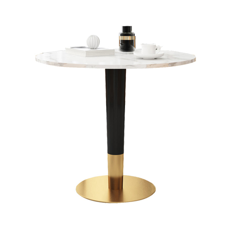 Glam 1/2/3/4/5 Pieces Round Furniture Sintered Stone Standard Height Dining Room Table Set Clearhalo 'Dining Room Sets' 'Dining Tables & Seating' 'dining_room_set' 'furn' 'furn_dining_room_set' 'Furniture' 'furniture_dining_room_set' 'Kitchen & Dining Furniture' 'kitchen&dining_furn' 'kitchen' 4381648